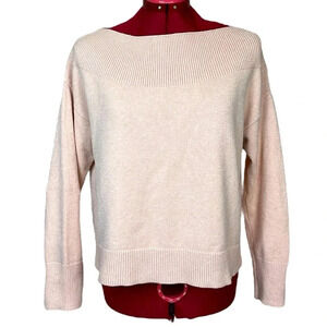 Anthropologie Moth Raspail boatneck long sleeve sweater pale rose color boxy fit